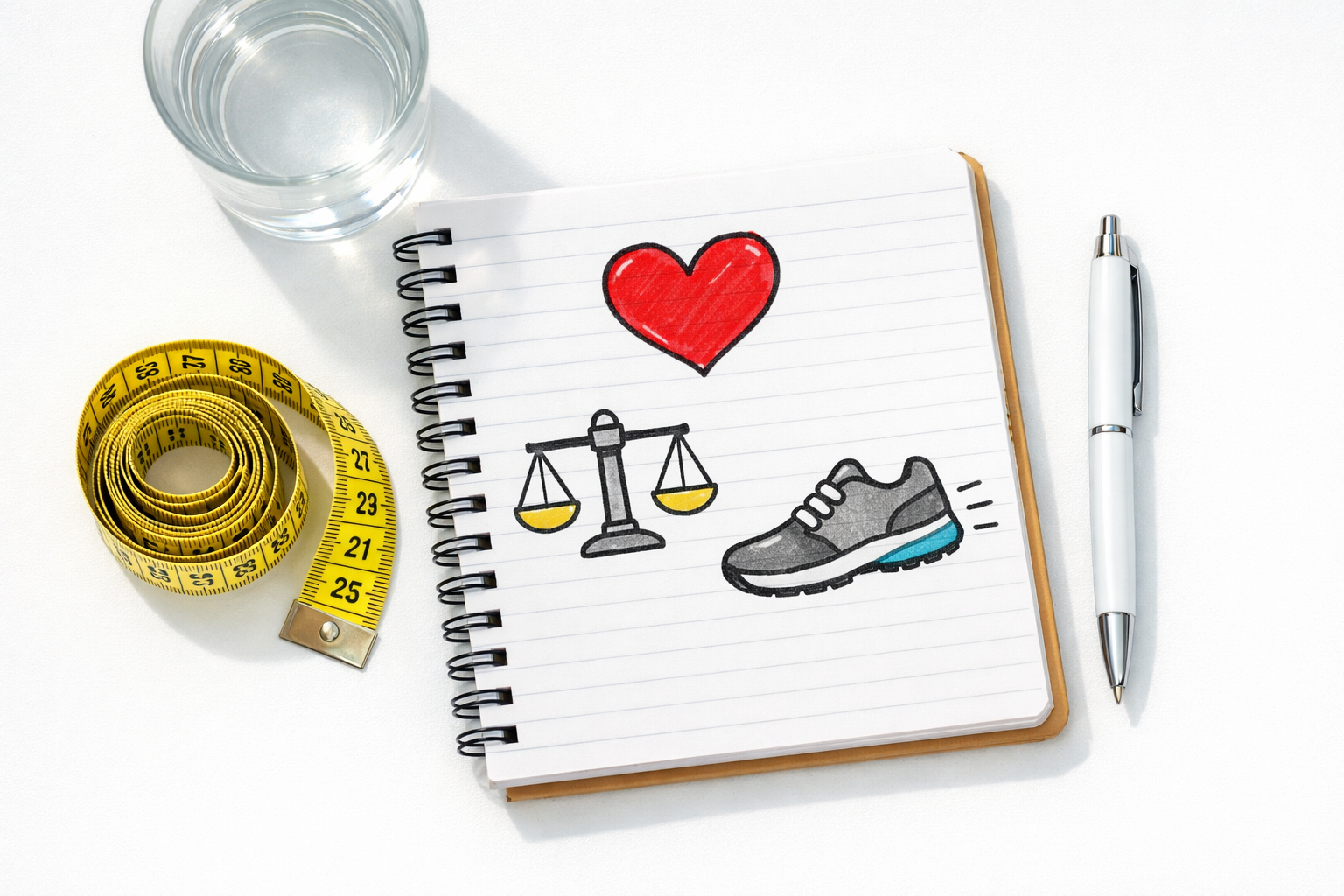 Balanced diet and exercise routine for heart-friendly weight control